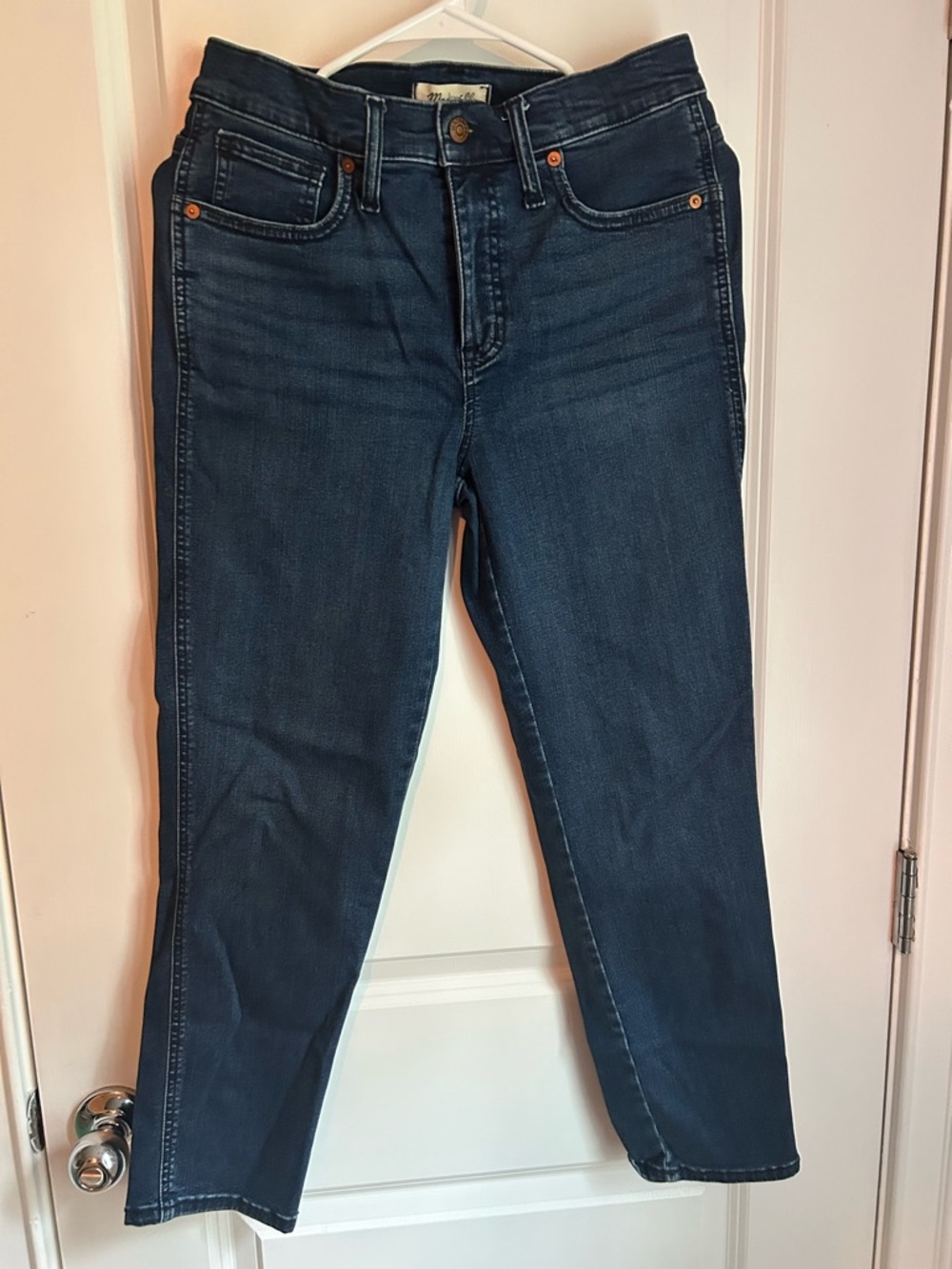 Madewell mid rise stovepipe Dark Blue Women's Straight Jeans